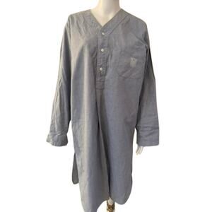 Polo Ralph Lauren Nightshirt Blue Button Front Sleep Shirt Mens Medium Unisex